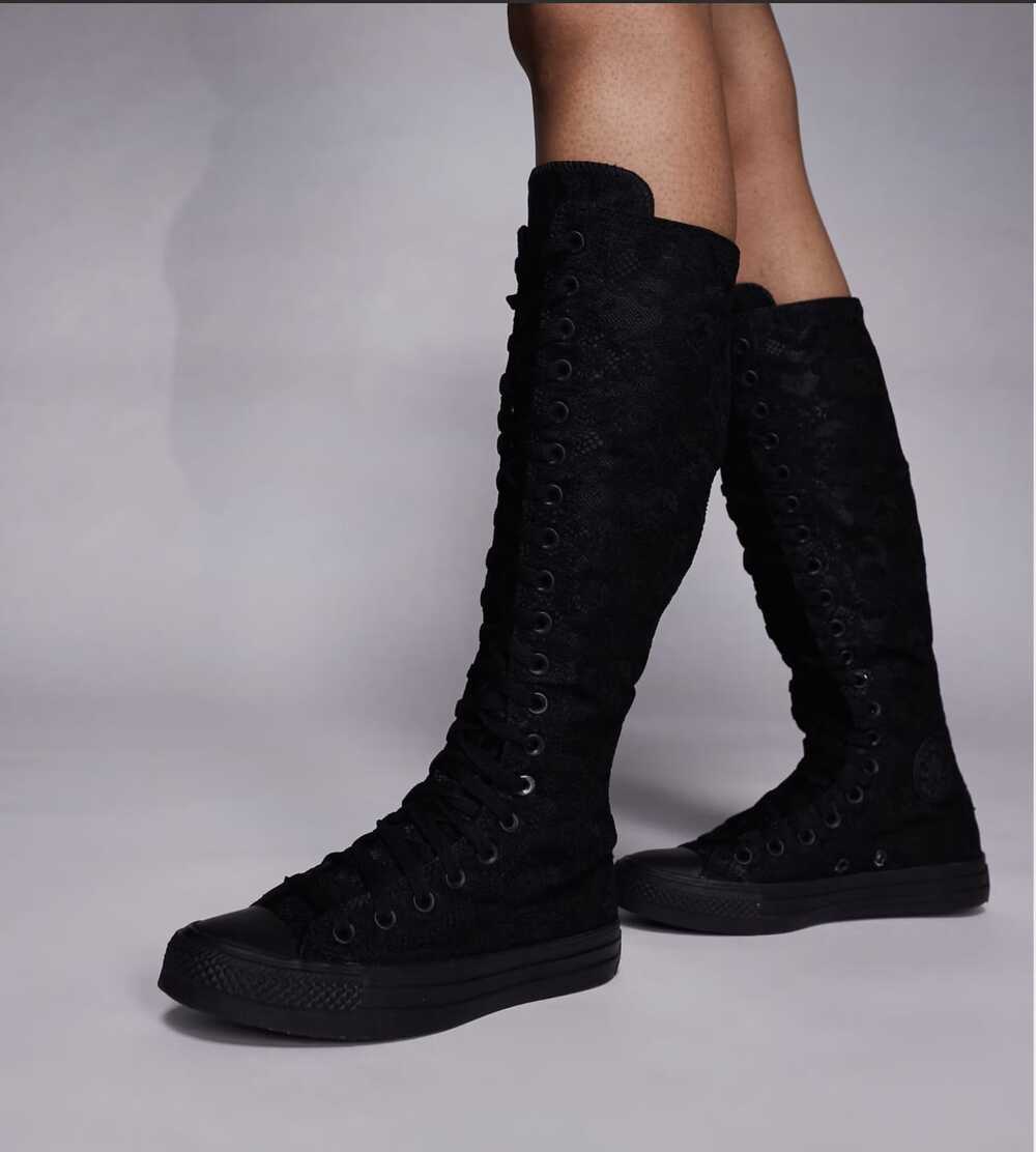 Womens Sz 9.5 Converse Knee-High Shoes Chuck Taylor All Star XXHi Black A15661C